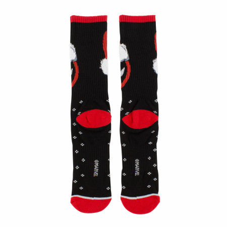 Deadpool Santa Claus Hat Logo Athletic Crew Socks